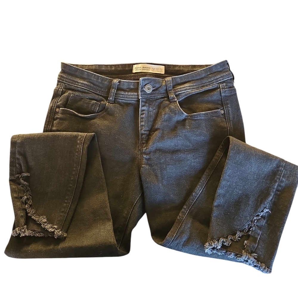 Zara Basic z1975 Denim Jeans sz 04 Black